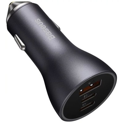 Baseus Golden Contactor Pro autós töltő, 2x USB-C, 1x USB, 65W (szürke)