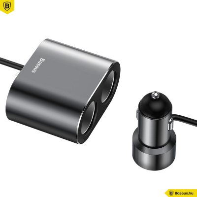 Baseus High Efficiency 2 szivargyújtós elosztó (80W) + 2USB autós töltő 3.1A