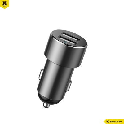 Baseus High Efficiency 2 szivargyújtós elosztó (80W) + 2USB autós töltő 3.1A