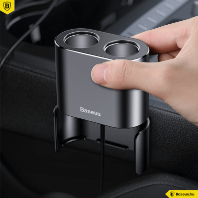 Baseus High Efficiency 2 szivargyújtós elosztó (80W) + 2USB autós töltő 3.1A