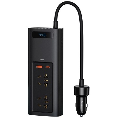Baseus autós inverter 150W, 220V, CN / EU (fekete)