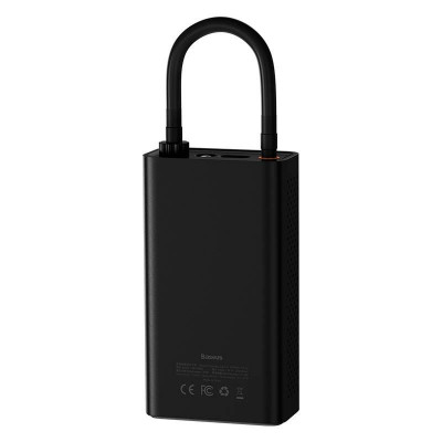 Baseus mini autókompresszor 2000 mAh akkumulátorral, fekete