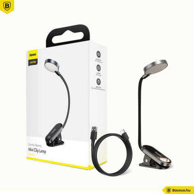 Baseus mini LED csiptetős olvasólámpa - Szürke