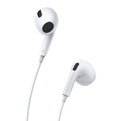 Baseus Encok H17 vezetékes fülhallgató, 3,5 mm-es minijack, fehér
