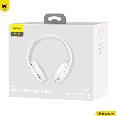 Baseus Encok D02 Pro Bluetooth 5.0 fejhallgató - Fehér