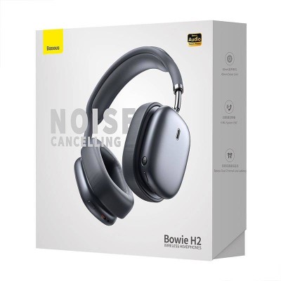 Baseus Bowie H2 Bluetooth 5.2 wireless fejhallgató, ANC (szürke)
