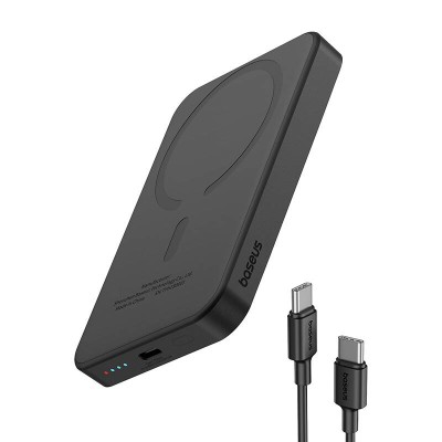 Baseus Magnetic Mini (MagSafe) Powerbank, 5000mAh, 20W (fekete)