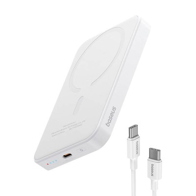 Baseus Magnetic Mini (MagSafe) Powerbank, 5000mAh, 20W (fehér)