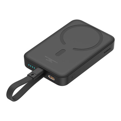 Baseus Magnetic Mini Powerbank, 10000mAh,Lightning, USB-C, 20W, MagSafe (fekete)