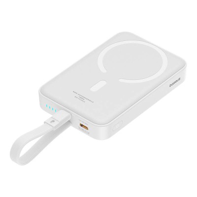 Baseus Magnetic Mini Powerbank, 10000mAh,Lightning,USB-C, Lightning, 20W, MagSafe (fehér)