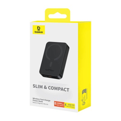 Baseus Mini Air Magnetic (MagSafe) mágneses powerbank 10000mAh 20W (fekete)