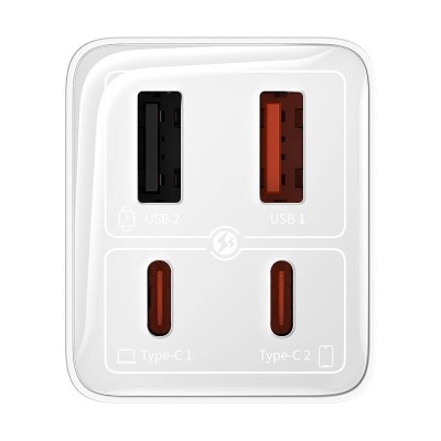 Baseus GAN6 Pro gyorstöltő, 2xUSB-C + 2xUSB, 65W (fehér)