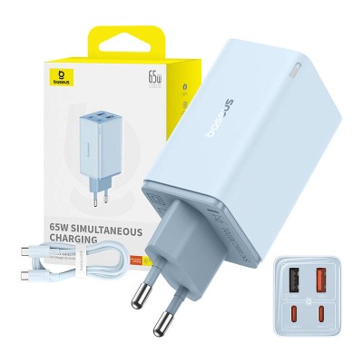 Baseus GAN6 Pro gyorstöltő, 2xUSB-C + 2xUSB, 65W (kék)