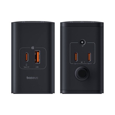 Baseus Digital GaN töltő, 3x USB-C + USB + DC, 240W + 1 m kábel (fekete)