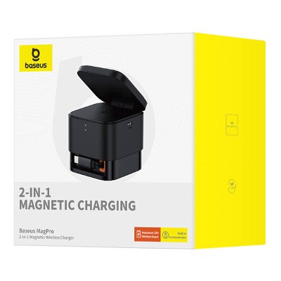 Baseus MagPro 2 az 1-ben mágneses vezeték nélküli töltő (fekete)