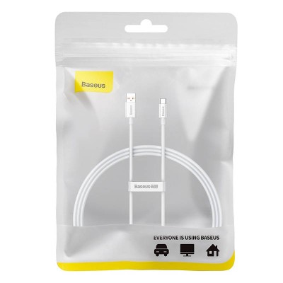 Baseus Superior USB - USB-C kábel, 100W, 1 m (fehér)