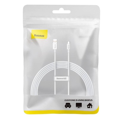 Baseus Superior USB - USB-C kábel, 100W, 2 m (fehér)