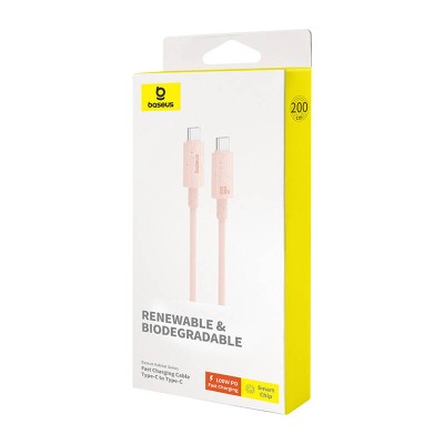 Baseus Habitat Series gyorstöltő kábel USB-C - USB-C, 100W, 2 m (rózsaszín)