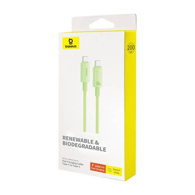 Baseus Habitat Series gyorstöltő kábel USB-C - USB-C, 100W, 2 m (zöld)
