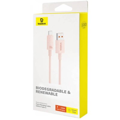 Baseus Habitat Series gyorstöltő kábel USB - USB-C, 100W, 1 m (rózsaszín)