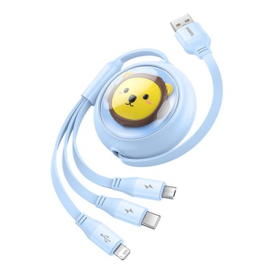 Baseus töltőkábel 3 az 1-ben USB - USB-C, USB-Micro, Lightning, 3,5A, 1.1m (kék)