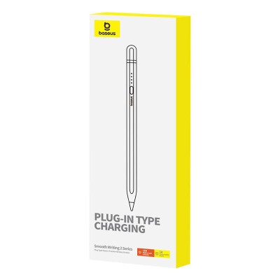 Baseus Stylus Smooth Writing Series ceruza, vezeték nélküli töltéssel, aktív változat Lightning csatlakozóval (fehér)
