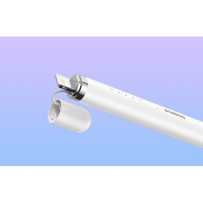 Baseus Stylus Smooth Writing Series ceruza, plug-in töltéssel, aktív változat Lightning csatlakozóval (fehér)