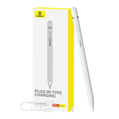 Baseus Stylus Smooth Writing Series ceruza, plug-in töltéssel, aktív változat Lightning csatlakozóval (fehér)