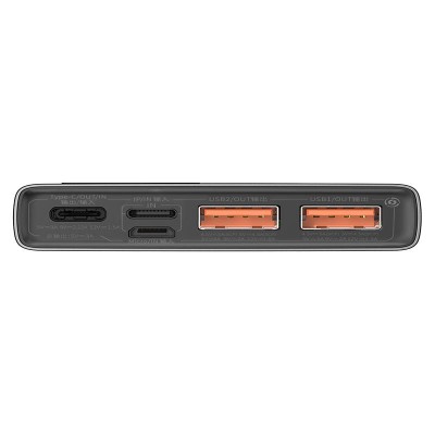 Baseus Adaman Metal Powerbank, 10000mAh , 2xUSB, USB-C, Lightning, MicroUSB 22.5W (fekete)