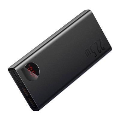 Baseus Adaman Metal Powerbank, 20000mAh, 2xUSB, USB-C, Lightning, microUSB, 22.5W (fekete)