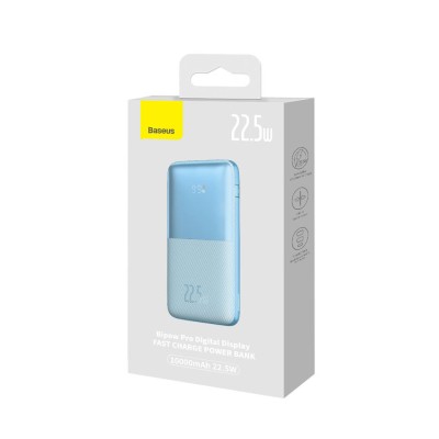 Baseus Bipow Pro Powerbank 10000mAh, 2xUSB, USB-C, 22,5W + USB-C kábel (kék)