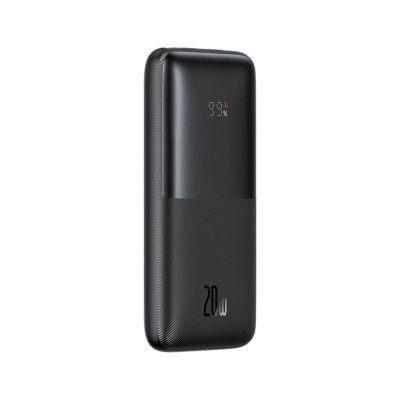 Baseus Bipow Pro Powerbank 10000mAh, 2xUSB, USB-C, 20W + USB-C kábel (fekete)