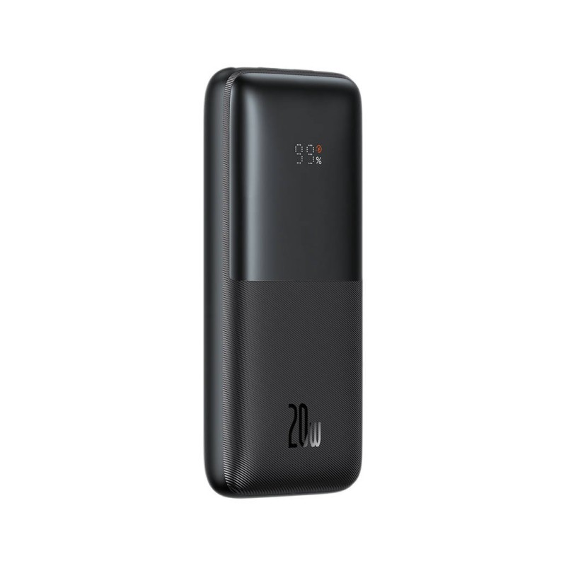 Baseus Bipow Pro Powerbank 10000mAh, 2xUSB, USB-C, 20W + USB-C kábel (fekete)