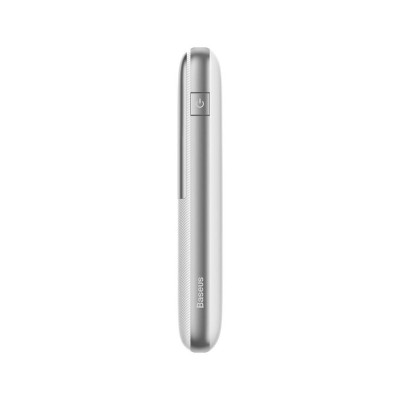 Baseus Bipow Pro Powerbank 10000mAh, 2xUSB, USB-C, 20W + USB-C kábel (fehér)