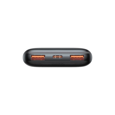 Baseus Bipow Pro Powerbank 10000mAh, 2xUSB, USB-C, 20W + USB-USB-C kábel (fekete)