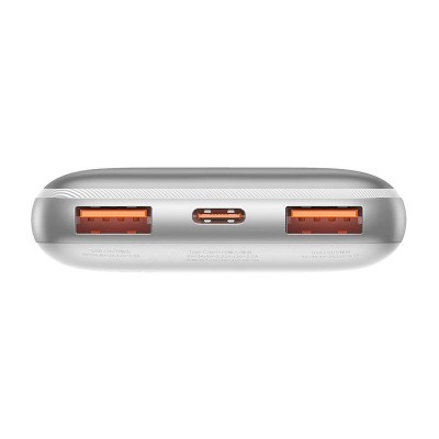 Baseus Bipow Pro Powerbank 10000mAh, 2xUSB, USB-C, 20W + USB-USB-C kábel (fehér)
