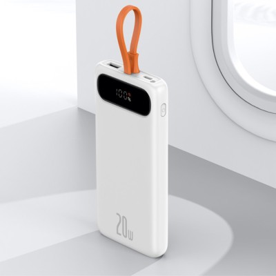 Baseus Block Power Bank 10000mAh, 20 W + Lightning kábel (fehér)