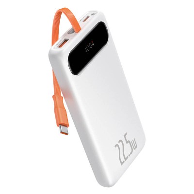 Baseus Block Power Bank 10000mAh, 22.5W + USB-C kábel (fehér)