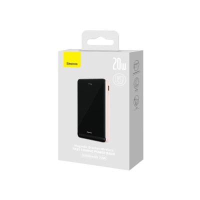 Baseus Magnetic (MagSafe) Powerbank 10000mAh 20W + USB-C kábel (rózsaszín)