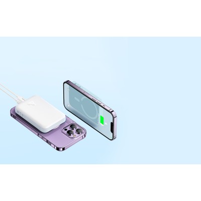 Baseus Magnetic Mini (MagSafe) Powerbank 10000mAh, USB-C, 20W (fehér) 