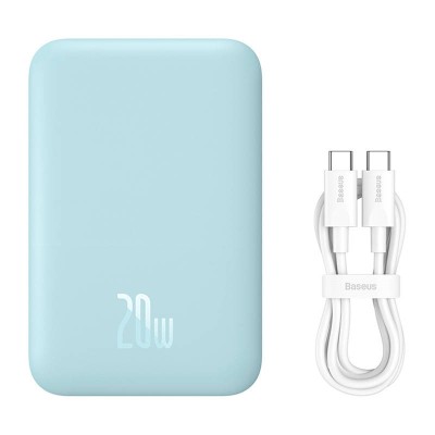Baseus Magnetic Mini, Powerbank MagSafe, 6000mAh, USB-C, 20W (kék)