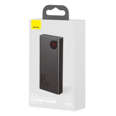 Baseus Adaman power bank 2x USB / USB-C / micro USB, 20000mAh, 65W, QC 4.0, PD, fekete