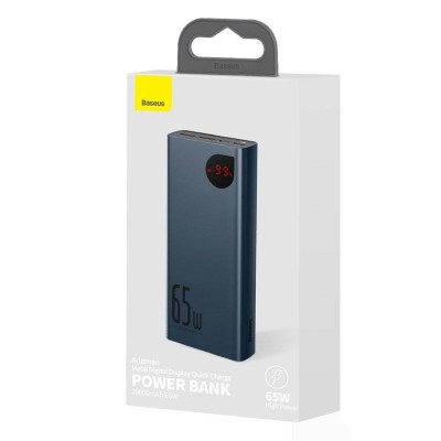 Baseus Adaman power bank 2x USB / USB-C / micro USB, 20000mAh, 65W, QC 4.0, PD, kék