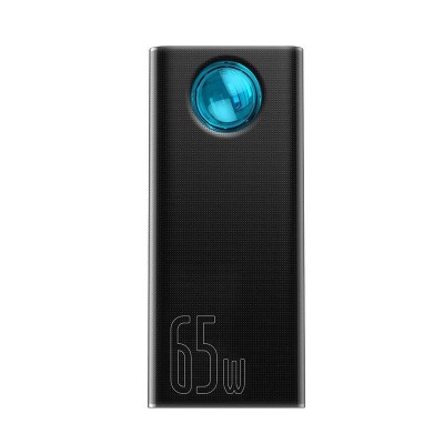 Baseus Amblight Powerbank 7 az 1-ben, 4xUSB, USB-C PD, micro USB, Lightning, 30000mAh 65W, Overseas Edition, + USB-C kábel, fekete