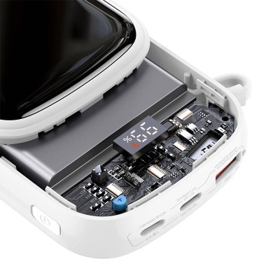 Baseus Qpow PRO Powerbank integrált USB-C kábellel, 20000mAh, 22.5W (fehér)