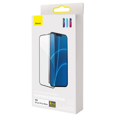 Baseus Anti-blue kijelzővédő üvegfólia 0.3mm iPhone 13 Pro Max készülékhez (2db)