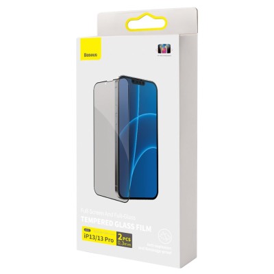 Baseus Anti-spy kijelzővédő üvegfólia 0.3mm iPhone 13/13 Pro készülékhez (2db)