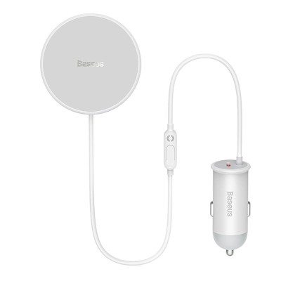 Baseus CW01 Mágneses (MagSafe) autós telefontartó szellőzőrácsra, töltővel, USB-C, 15W + 25W (fehér)