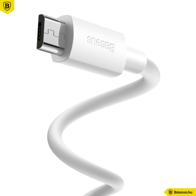 Baseus Simple Wisdom Micro USB adat/töltőkábel 2,1A 1,5m (2db/cs.) - Fehér