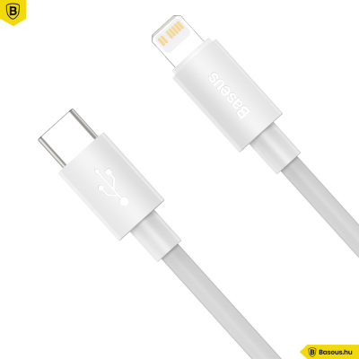 Baseus Simple Wisdom USB-C/Lightning adat/töltőkábel PD 20W 1,5m (2db) - Fehér
